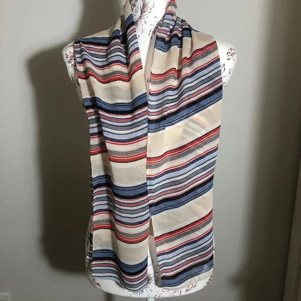 Timeless Neutral Stripe Scarf Wrap — Classic Everyday Luxury